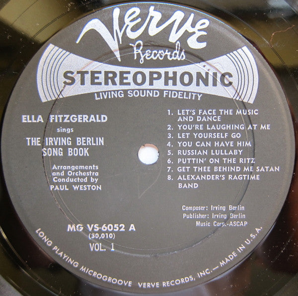 Ella Fitzgerald : Ella Fitzgerald Sings The Irving Berlin Song Book, Volume 1 (LP)