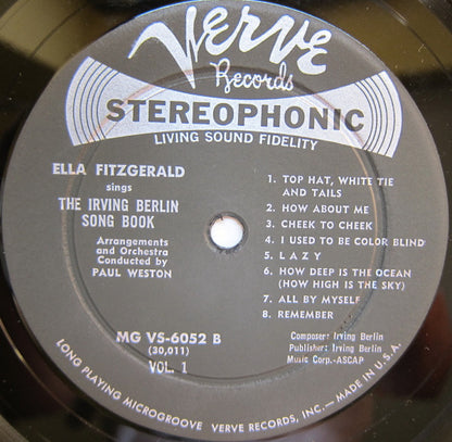 Ella Fitzgerald : Ella Fitzgerald Sings The Irving Berlin Song Book, Volume 1 (LP)