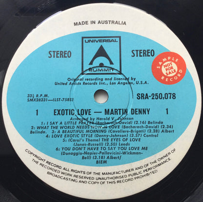 Martin Denny : Exotic Love (LP, Album, RE)