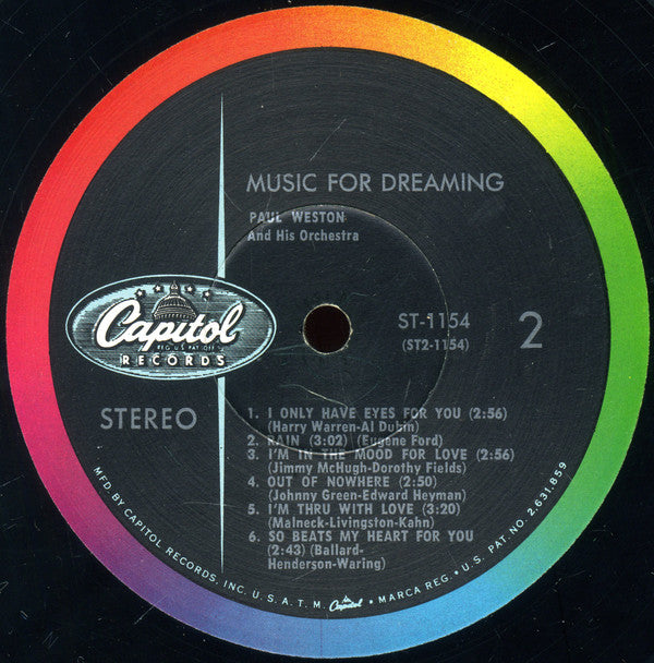 Paul Weston (2) : Music For Dreaming (LP)