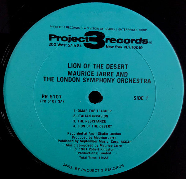 Maurice Jarre : Lion Of The Desert (Original Music From The Film) (LP, Album)