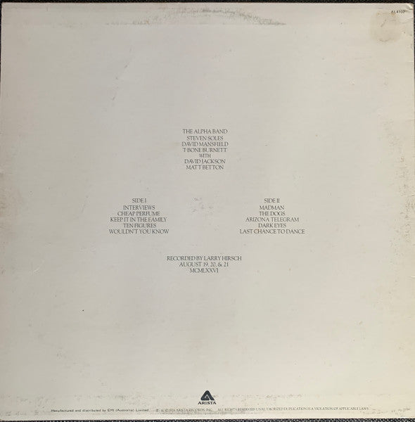 The Alpha Band : The Alpha Band (LP, Album)