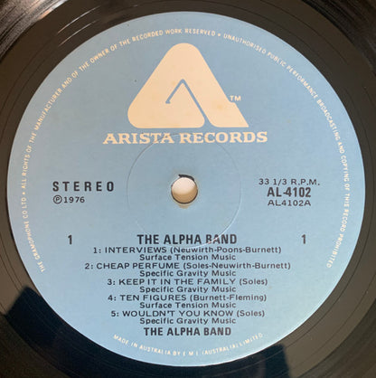 The Alpha Band : The Alpha Band (LP, Album)