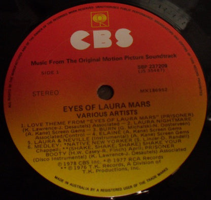Various : Eyes Of Laura Mars (Music From The Original Motion Picture Soundtrack) (LP, Album, Gat)