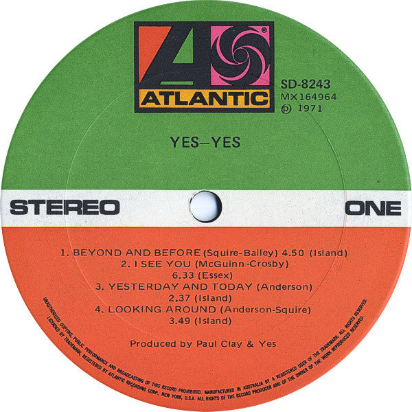 Yes : Yes (LP, Album, RP)
