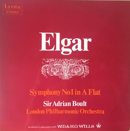 Elgar* - Sir Adrian Boult, London Philharmonic Orchestra : Symphony No 1 In A Flat (LP)