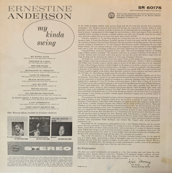 Ernestine Anderson : My Kinda Swing (LP, Album)