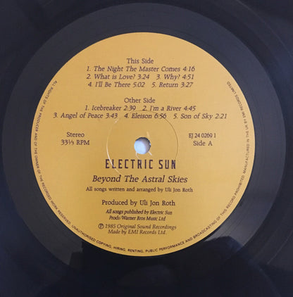 Electric Sun : Beyond The Astral Skies (LP, Album, Gat)