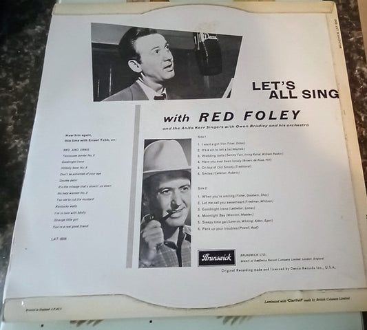 Red Foley And The Anita Kerr Singers With Owen Bradley And His Orchestra : Let's All Sing With Red Foley (LP, Album, Mono)