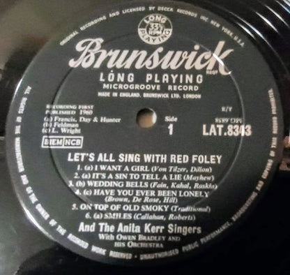 Red Foley And The Anita Kerr Singers With Owen Bradley And His Orchestra : Let's All Sing With Red Foley (LP, Album, Mono)