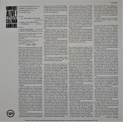 Coleman Hawkins : Hawkins! Alive! At The Village Gate (LP, Album, Ltd, RE, 180)