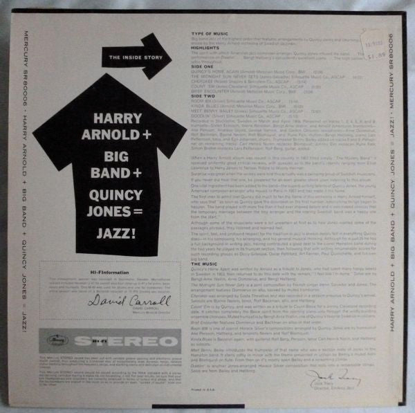 Harry Arnold And Quincy Jones : Harry Arnold + Big Band + Quincy Jones = Jazz! (LP, Album)