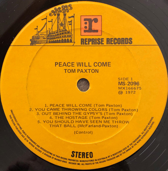 Tom Paxton : Peace Will Come (LP, Album)
