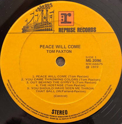 Tom Paxton : Peace Will Come (LP, Album)