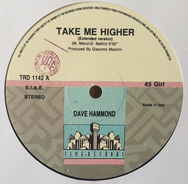 Dave Hammond : Take Me Higher (12")