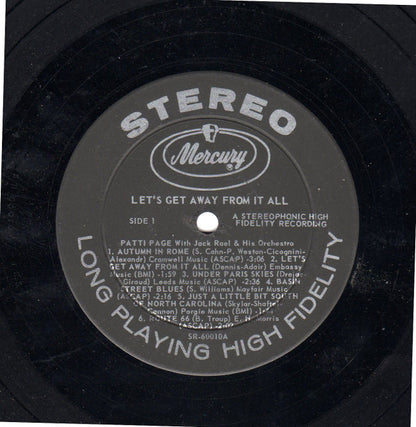 Patti Page : Let's Get Away From It All (LP, Album)