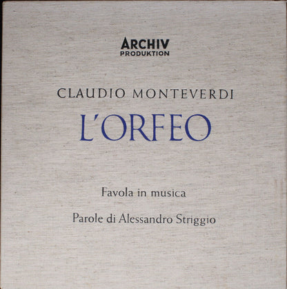 Claudio Monteverdi , Parole Di Alessandro Striggio The Younger : L'Orfeo - Favola In Musica (2xLP, Mono + Box)