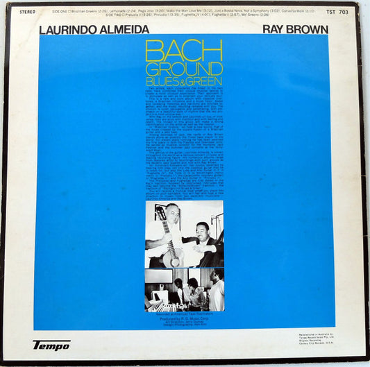 Laurindo Almeida & Ray Brown : Bach Ground Blues & Green (LP, Album)