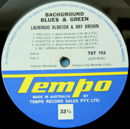 Laurindo Almeida & Ray Brown : Bach Ground Blues & Green (LP, Album)