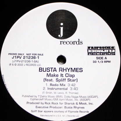 Busta Rhymes : Make It Clap (12", Promo)