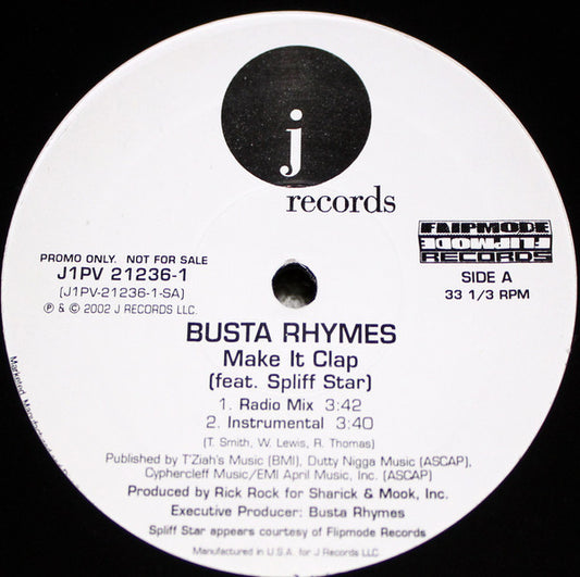Busta Rhymes : Make It Clap (12", Promo)