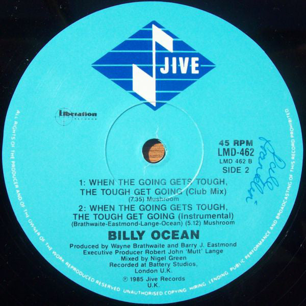 Billy Ocean : When The Going Gets Tough, The Tough Get Going (12")