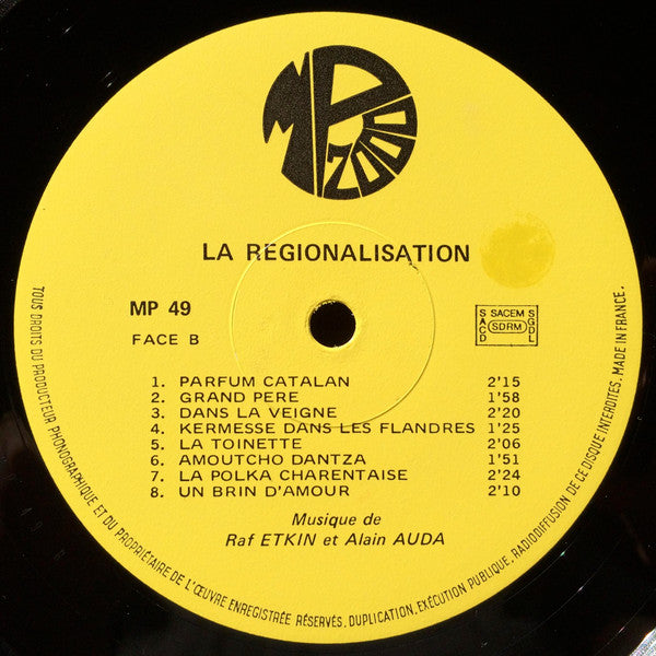 Raf Etkin / Alain Auda : La Régionalisation (LP)