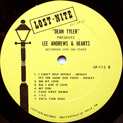 Lee Andrews & The Hearts : Dean Tyler Presents Lee Andrews And The Hearts - Live On Stage (LP, Album)