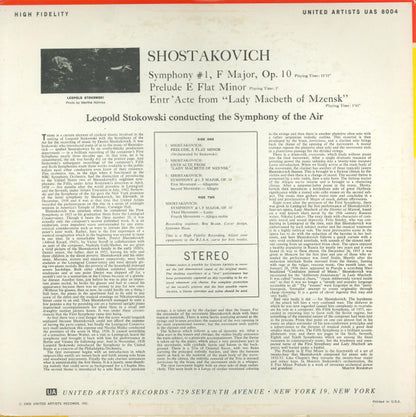 Shostakovich* - Stokowski*, Symphony Of The Air : Symphony No. 1 / Prelude, E Flat Minor / Entr'acte From Lady Macbeth (LP, Album, Pla)