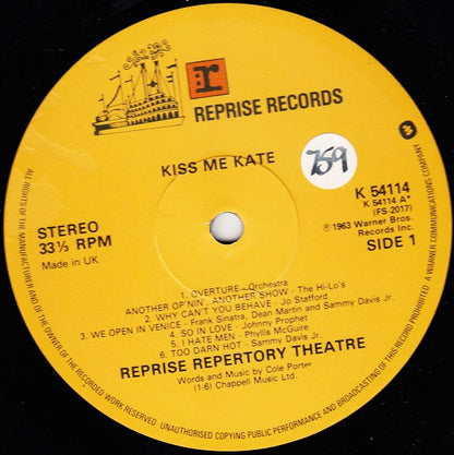 Various : Reprise Musical Repertory Theatre Presents Kiss Me Kate (LP, Album)