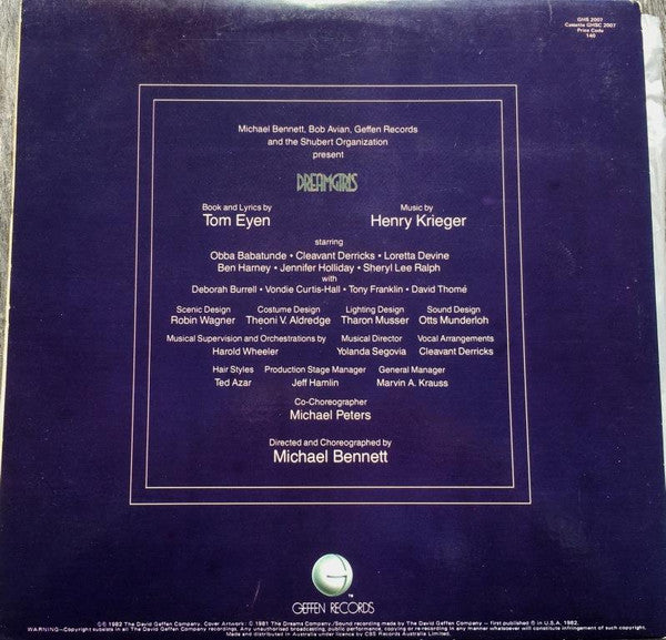 Original Broadway Cast* : Dreamgirls Original Broadway Cast Album (LP, Album, Gat)