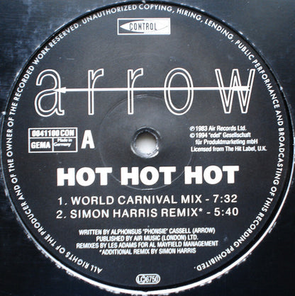 Arrow (2) : Hot Hot Hot - The '94 Remixes (12")