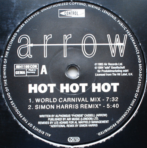 Arrow (2) : Hot Hot Hot - The '94 Remixes (12")