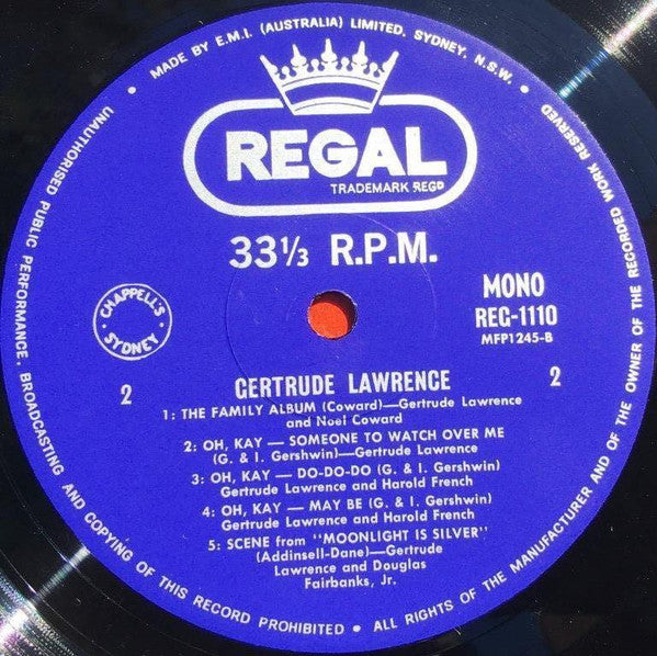 Gertrude Lawrence : The Original Star  (LP, Comp, Mono)