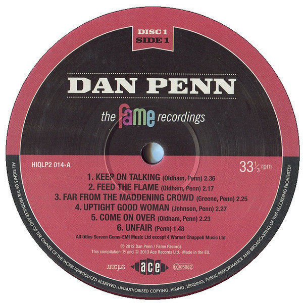 Dan Penn : The Fame Recordings (2xLP, Comp, Mul)