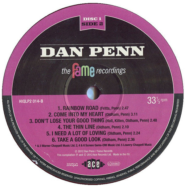 Dan Penn : The Fame Recordings (2xLP, Comp, Mul)