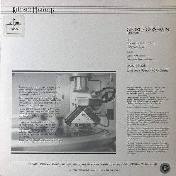 George Gershwin, Leonard Slatkin, Saint Louis Symphony Orchestra : An American In Paris / Promenade / Catfish Row (LP, Comp, Ltd, Num, Gat)