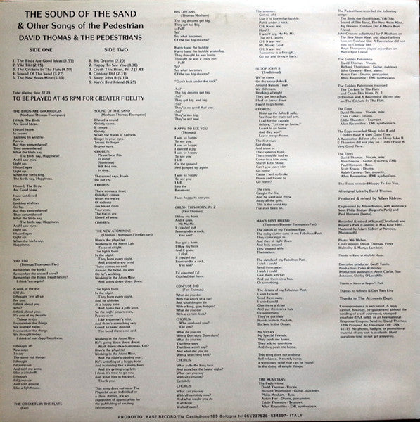 David Thomas And The Pedestrians : The Sound Of The Sand And Other Songs Of The Pedestrian (LP, Album)