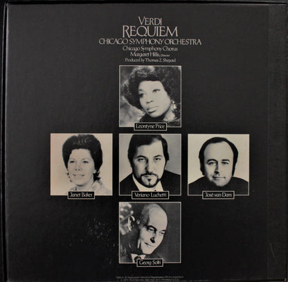 Giuseppe Verdi - Georg Solti, Leontyne Price, Janet Baker, Veriano Luchetti, José van Dam, Chicago Symphony Chorus, Margaret Hillis, Chicago Symphony Orchestra : Requiem (2xLP, Album + Box)