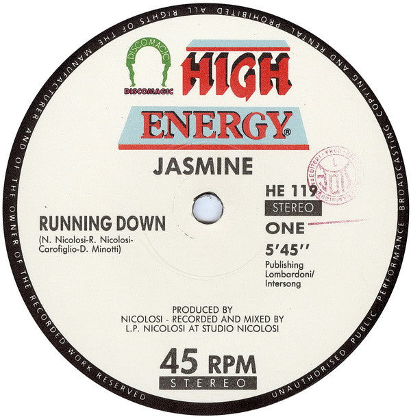 Jasmine (2) : Running Down (12")