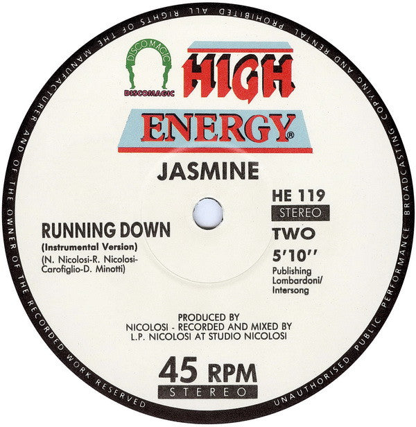 Jasmine (2) : Running Down (12")