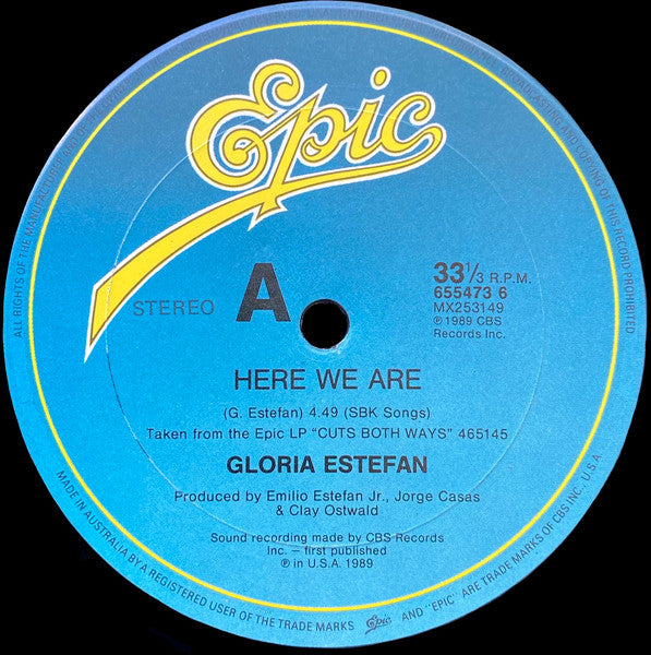 Gloria Estefan : Here We Are (12", Maxi)