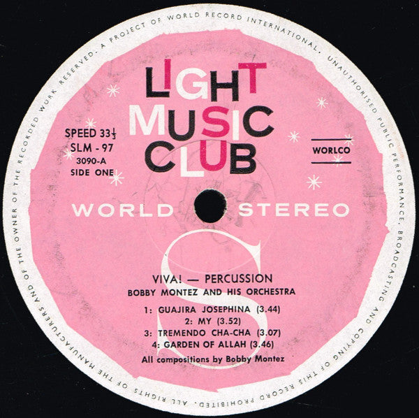 Bobby Montez Orchestra : Viva! Percussion! (LP, Album, Club)