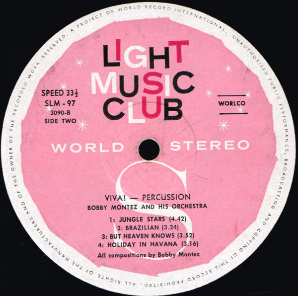 Bobby Montez Orchestra : Viva! Percussion! (LP, Album, Club)