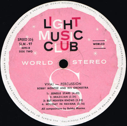 Bobby Montez Orchestra : Viva! Percussion! (LP, Album, Club)