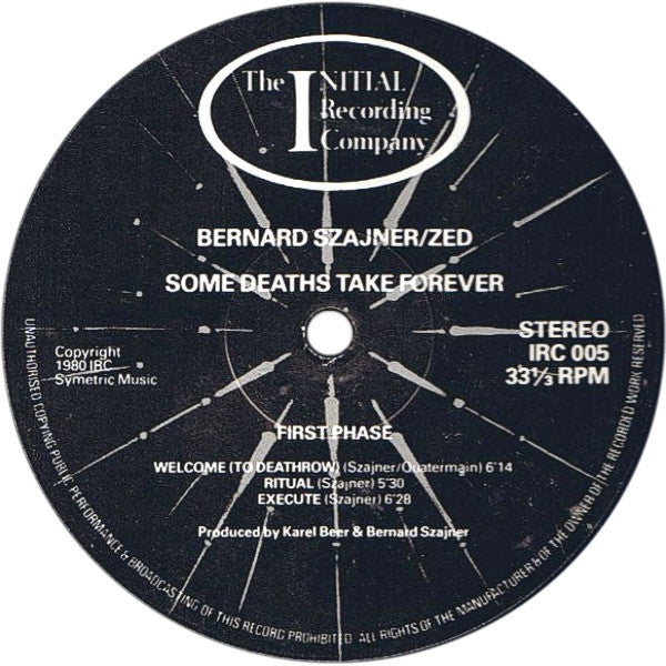 Bernard Szajner / Zed (5) : Some Deaths Take Forever (LP, Album)