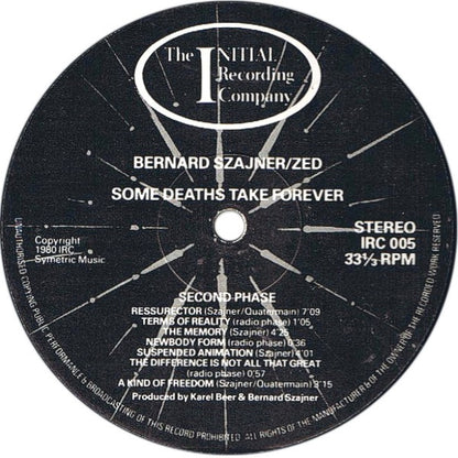 Bernard Szajner / Zed (5) : Some Deaths Take Forever (LP, Album)