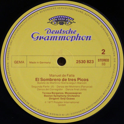 Manuel De Falla, Teresa Berganza ·  Boston Symphony Orchestra, Seiji Ozawa : Der Dreispitz = The Three-Cornered Hat (LP, Album)