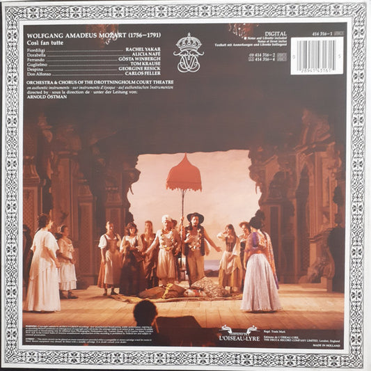 Wolfgang Amadeus Mozart, Rachel Yakar, Alicia Nafé, Georgine Resick, Gösta Winbergh, Tom Krause, Carlos Feller, Drottningholm Theatre Orchestra & Drottningholm Theatre Chorus, Arnold Östman : Così Fan Tutte (3xLP, Dig + Box)