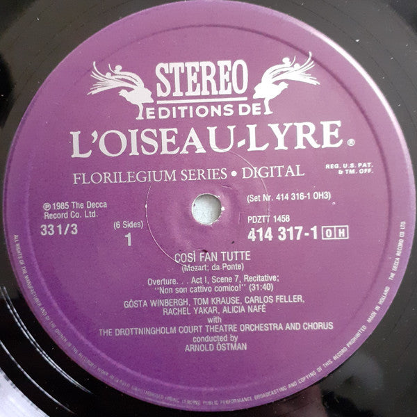 Wolfgang Amadeus Mozart, Rachel Yakar, Alicia Nafé, Georgine Resick, Gösta Winbergh, Tom Krause, Carlos Feller, Drottningholm Theatre Orchestra & Drottningholm Theatre Chorus, Arnold Östman : Così Fan Tutte (3xLP, Dig + Box)